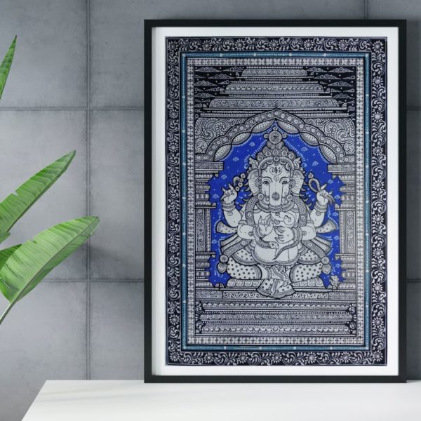Lord Ganesha Art - Patachitra Painting - Hand Painted Wall Art - Vedic Sources 1