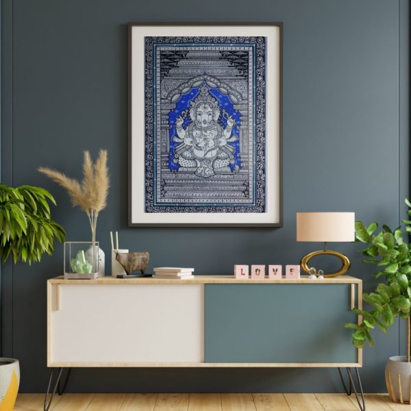 Lord Ganesha Art - Patachitra Painting - Hand Painted Wall Art - Vedic Sources