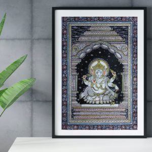 Lord Ganesha Wall Art - Black- Vedicsources
